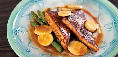 Spicy Tofu with Zesty Banana-Orange Sauce