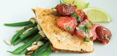 Arctic Char with Strawberry Salsa and Green Beans