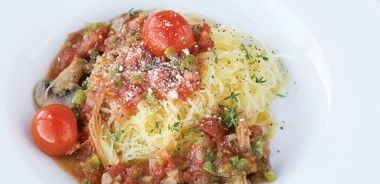 Spaghetti Squash in a Chunky Tomato-Basil Sauce