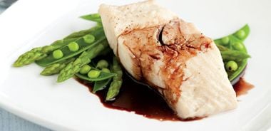 Poached Sablefish with Cherry Sauce