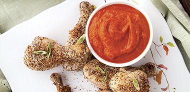 Rooibos Chai Rubbed Chicken with Roasted Red Pepper Sauce