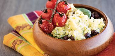 Egg Rice Bowl with Basil Oil