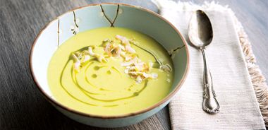 Curry Cauliflower Soup with Cilantro Oil