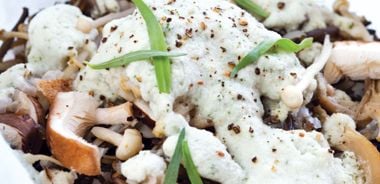 Mushrooms with Wild Rice Cashew Sauce