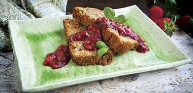 Lentil Loaf with Strawberry Sauce