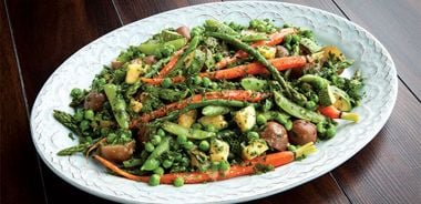 Springtime Vegetable Medley with Miso Butter and Spring Herbs