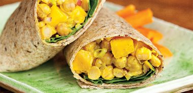 Curried Chickpea Mango Salad Wrap