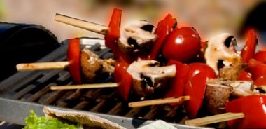 Mushroom and Pepper Kebabs