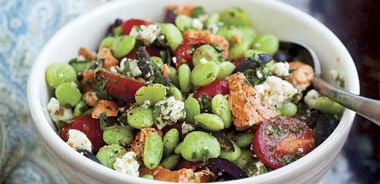 Mediterranean Lima Bean Salmon Salad