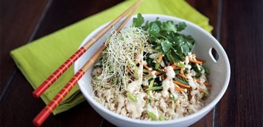 Dragon Boat Rice Bowl with Miso Tofu Dressing