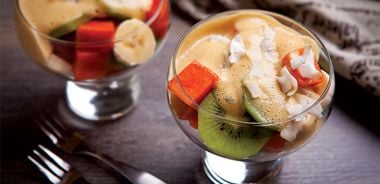 Sparkling Zabaglione with Winter Tropical Fruits