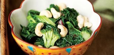 Steamed Greens with Sesame Honey Dressing