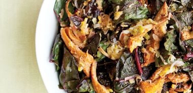 Silverbeet and Mushroom Mead Sauté