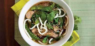 Chicken Noodles in Mushroom Broth