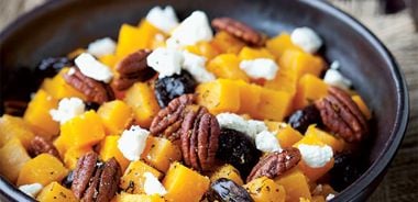 Orange Glazed Butternut and Herbed Pecans