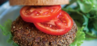 Black Bean Veggie Burgers with Sesame Sauce