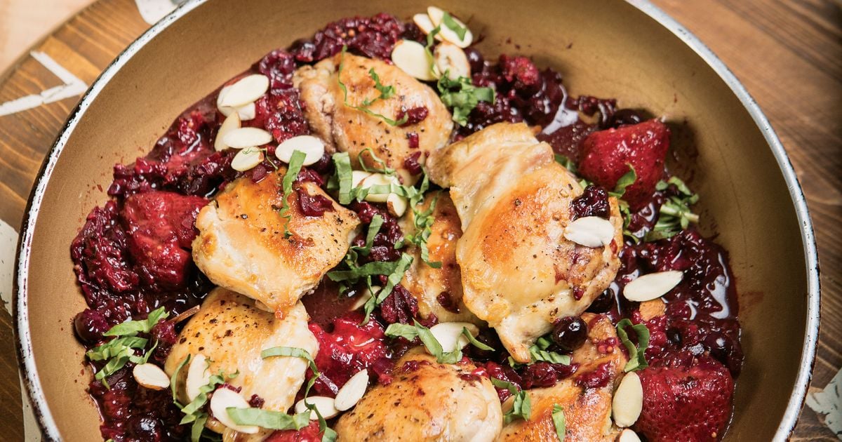 Chicken with Berry Sauce alive magazine