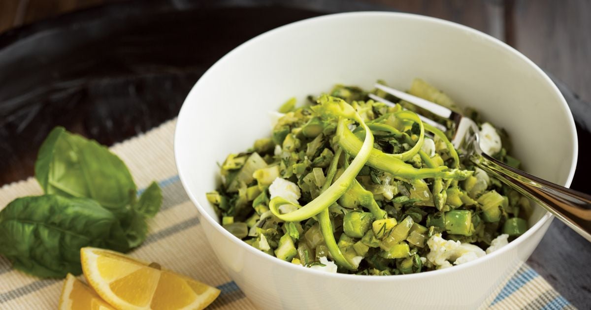 Asparagus Risotto with Goat Cheese and Herbs alive magazine