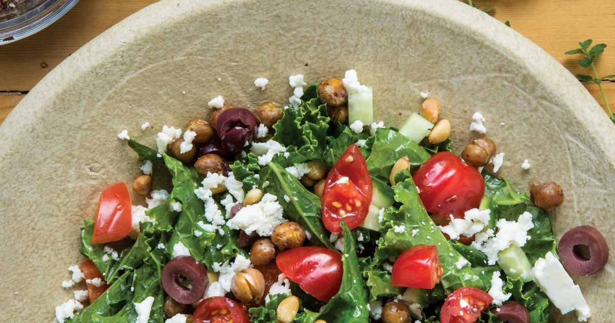 Crispy Greek Chickpea Salad with Tzatziki Drizzle alive magazine