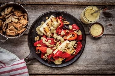 Halloumi and Fire Roasted Pepper Salad