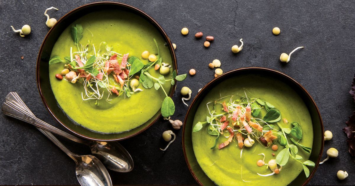 French Lettuce and Pea Soup with Turkey Bacon alive magazine