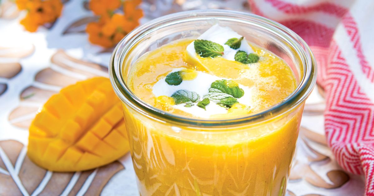 Mango Iced Tea with Coconut Ice Cubes alive magazine