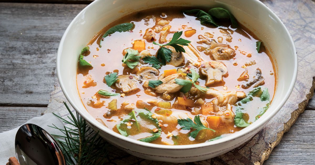 Chicken Barley Mushroom Soup - alive magazine
