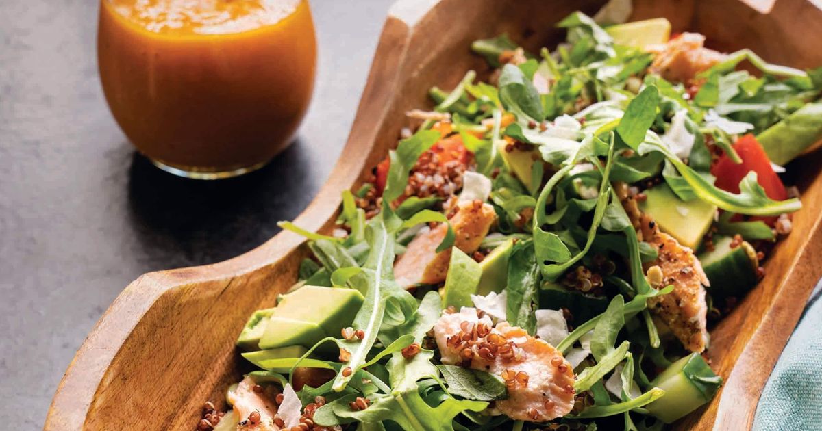 Quinoa Trout Salad with Spicy Mango Dressing alive magazine