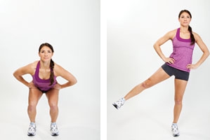 Squats with leg to side