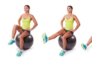 Stability Ball Seated Knee Tucks