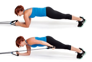 Resistance Band Plank Tricep Kickbacks