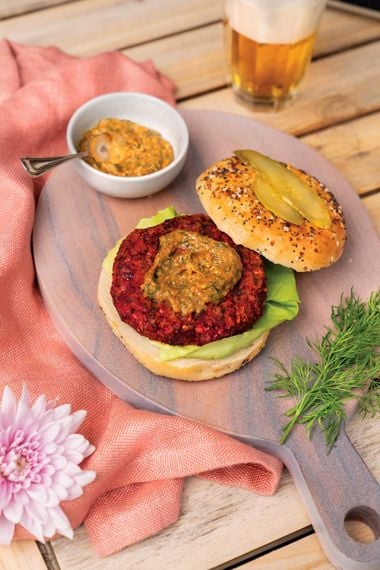 Beet Falafel Burgers with Dilly Tahini Sauce