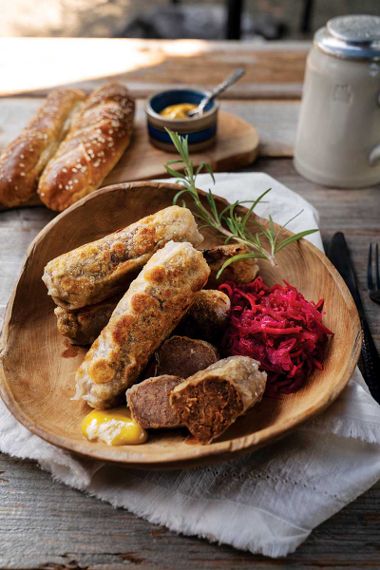 Vegan Bratwurst-Style Sausages with White Beans and Walnuts