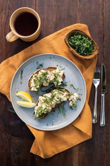 Herbalicious Open-Faced Egg Salad Toasts