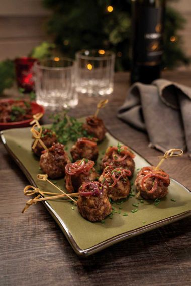 Roasted Meatballs with Red Onion Marmalade