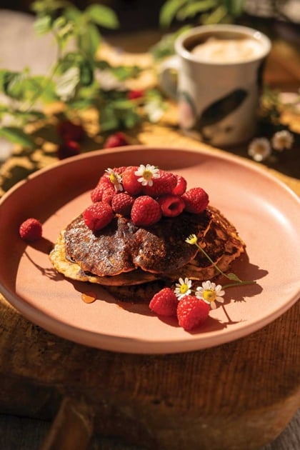 Wild Raspberry and Chamomile Enchanted Forest Pancakes
