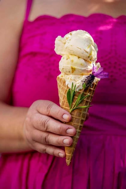 Lavender, Honey, and Bee Pollen Ice Cream