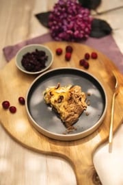 Roasted White Bean Galette with Caramelized Onion and Cranberry Chili Jam