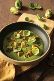 Brussels Sprout and Spinach Saag Tofu “Paneer”