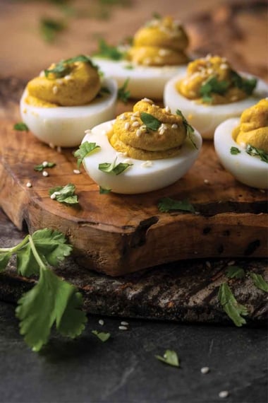 Curried devilled eggs