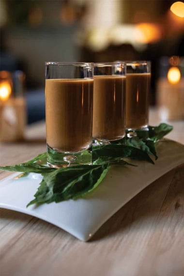 Tomato and Basil Bisque Shooters