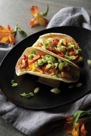 Kimchi Mid-Day Breakfast Tacos with Avocado Crema