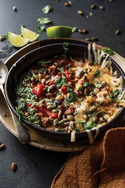 Blistered Vegetable Quinoa Sausage Soup Blistered Vegetable Quinoa Sausage Soup