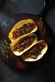 Chipotle Tofu Tacos with Herbed Mushrooms
