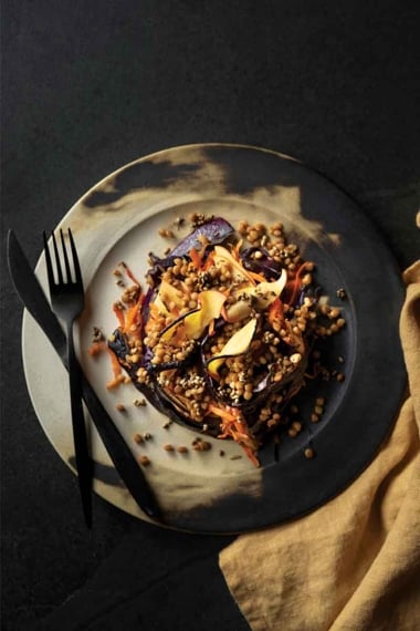 Charred Cabbage Lentil Salad with Smoky Hemp Crumble